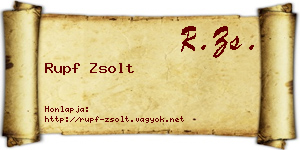 Rupf Zsolt névjegykártya